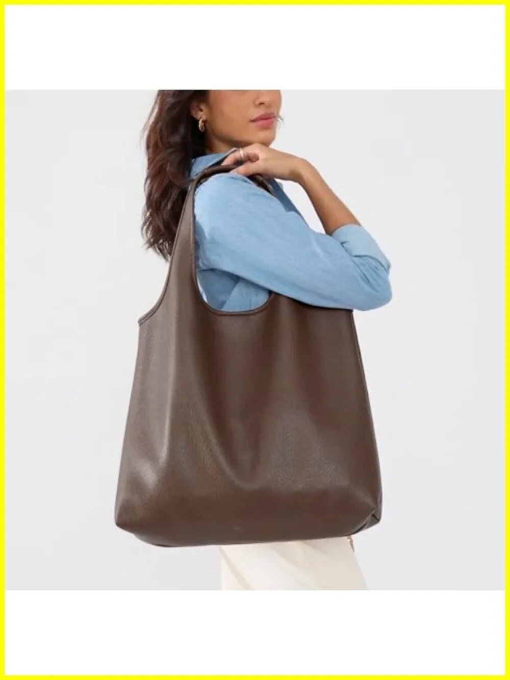 Women's Hobo Bag Vegan Leather Tote Oversized Slouchy Handbag
